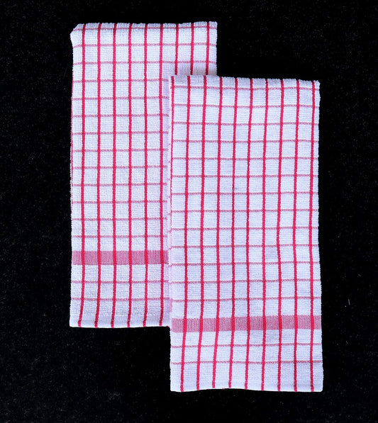 AMOUR INFINI Kitchen Towels Set of 4 - Highly Absorbent, Super Soft Terry Cotton 20x28 Inch Dish Towels with Hanging Loop - Hand & Tea Towels for Cleaning & Drying Dishes (Pink)