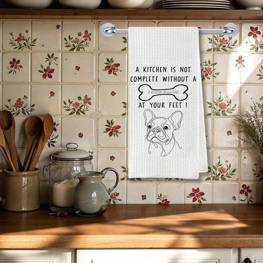 French Bulldog Kitchen Towels, Ideal for Dog Lovers & Kitchen Decor, Great Gift for French Bulldog Owners, 16 x 24 Inches