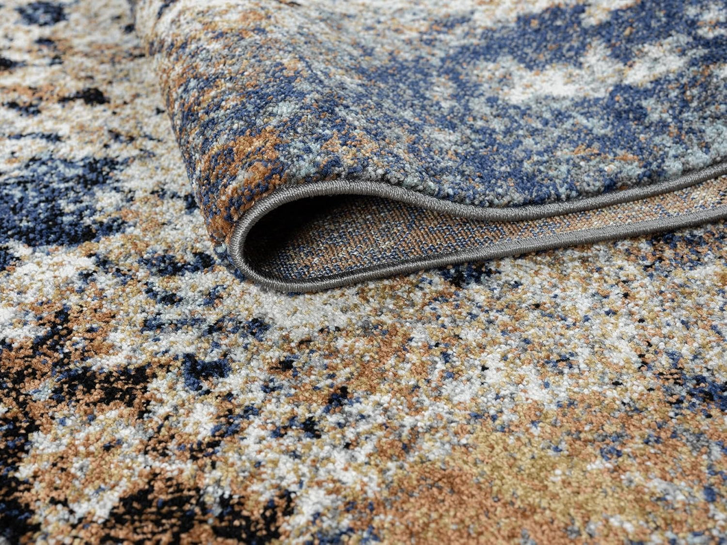 Keen Home Design Area Rugs - 5ft Round Non-Shedding, Abstract Rugs for Kitchen, Living Room, Bedroom, Dining Room, Entryway - Size: 5'3" Square, Multi