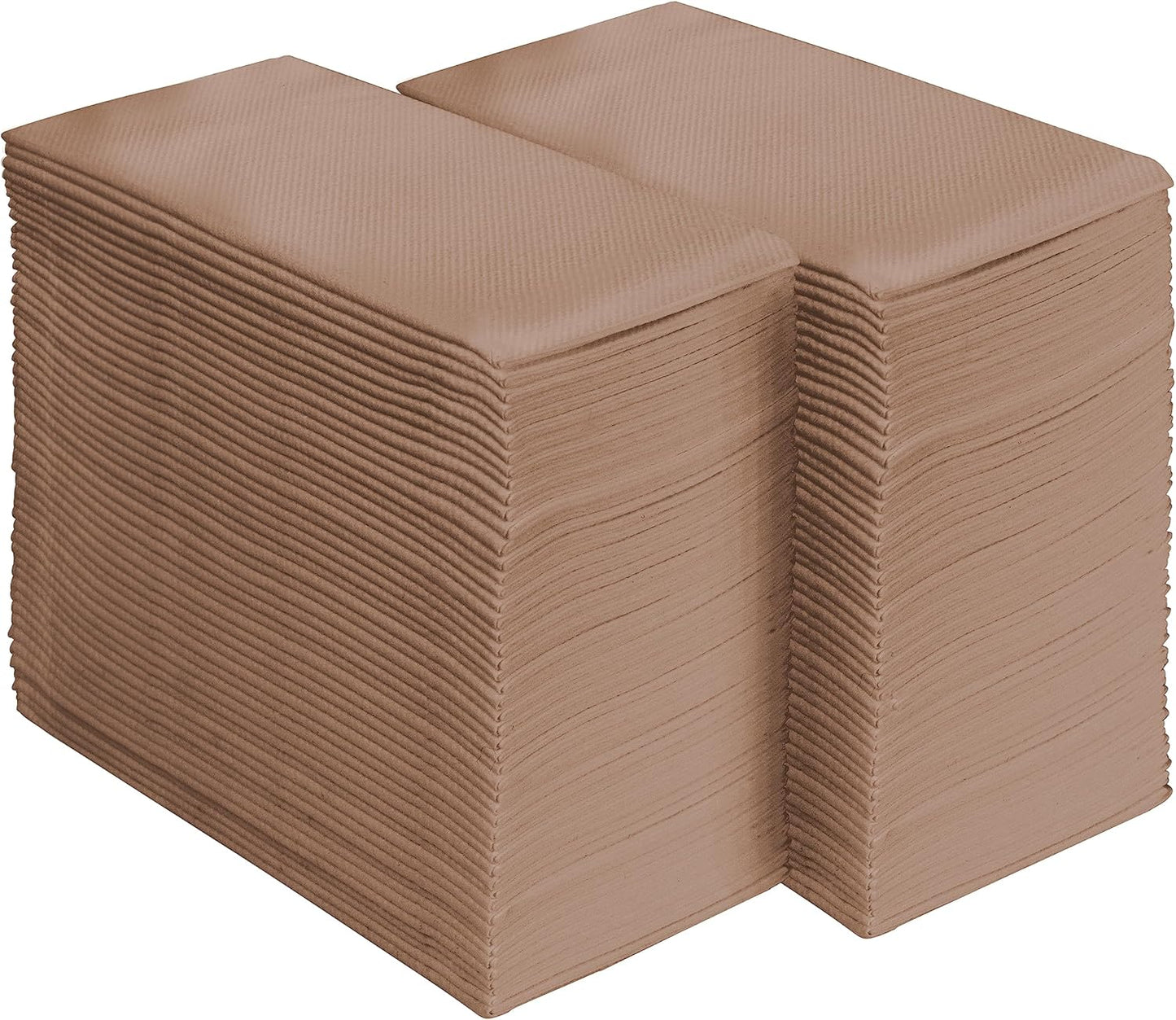 AMERICAN HOMESTEAD Paper Napkins - Light Brown Disposable Linen-Like Dinner Napkins - Restaurant-Quality Table Serviettes for Weddings, Parties, and Events - 15.75" x 15.75" - 50 Count