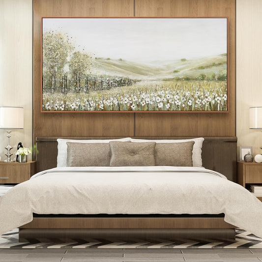 Framed Canvas Wall Art Decor Natural Wall Decorations Home Decor Wall Art Prints Mountain Wilderness Landscape Large Size Artwork for Living Room Bedroom Kitchen Office Decor 29"×58"