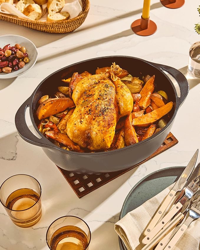 Caraway Enameled Cast Iron Dutch Oven - 8qt Dutch Oven With Lid - 3 Layer Enamel Coating - No Seasoning Required - Compatible With All Stovetops - Oven Safe - No Forever Chemicals - Light Mist