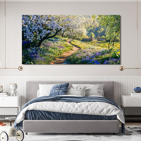 Large Canvas Wall Art Decor Large Modern Green Wall Art for Living Room Flower Tree Wall Art Prints Nature Art Work for Wall Decor Landscape Artwork for Walls Kitchen Bedroom Office Decor 29"X58"