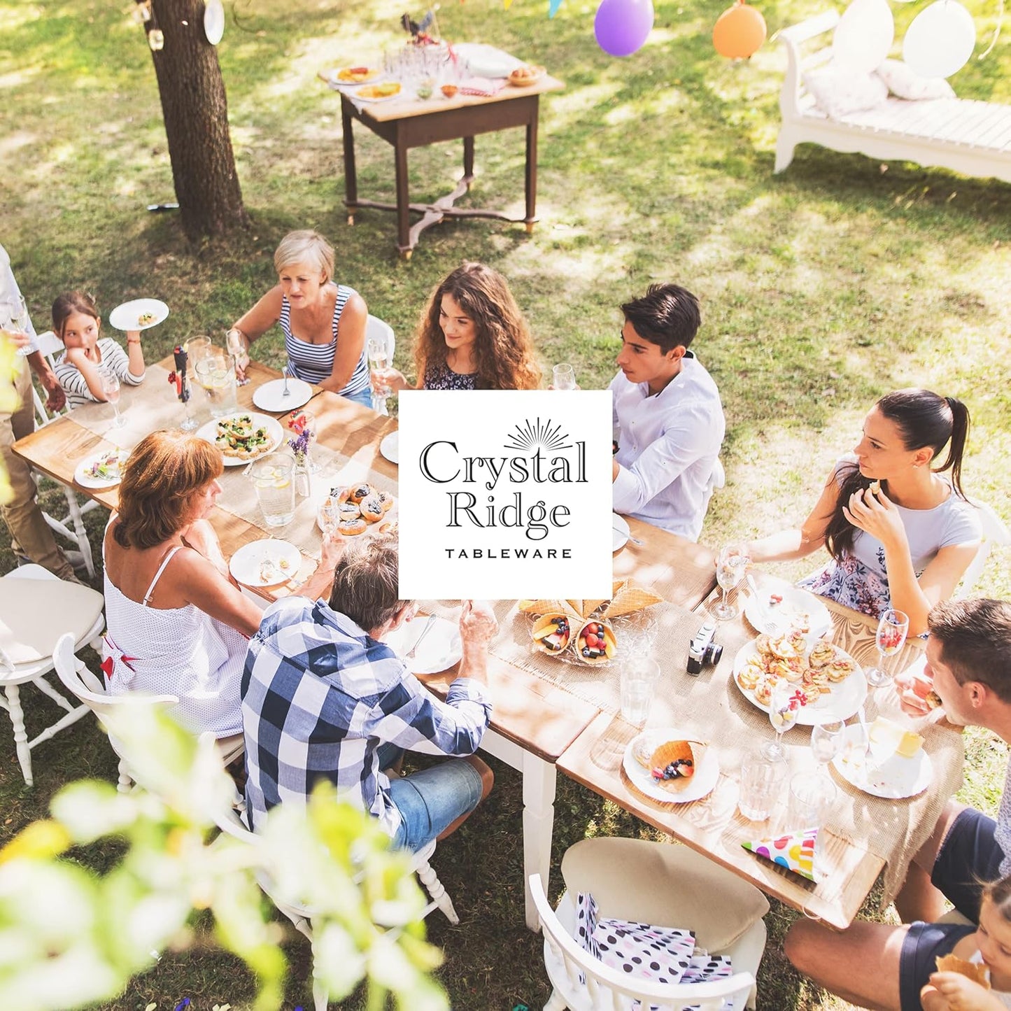 120-Piece Plastic Dinner & Salad Plates Set - Premium Disposable Plates for Party - White with Silver Rim