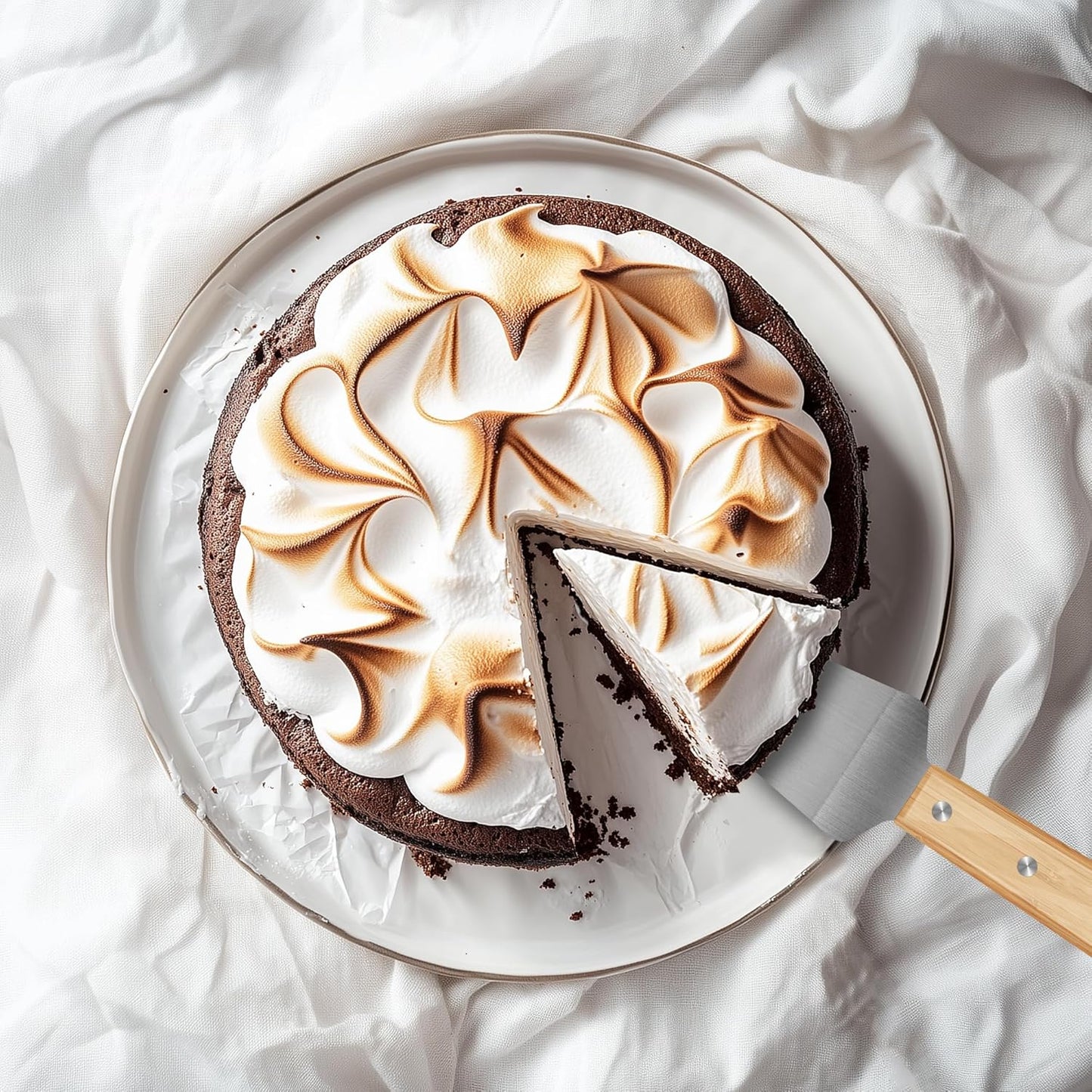 3 Pieces Stainless Steel Spatula Set,Metal Spatula for Cast Iron Skillet,Metal Spatula for Cooking with Wooden Handle,Metal Spatulas for kitchen use for Pancakes,Frying steak,Burger and Desserts