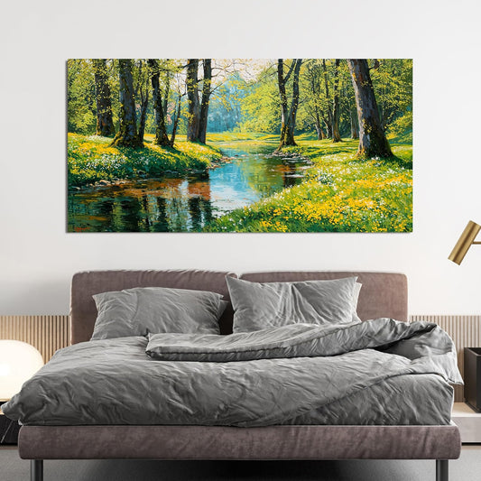 Canvas Wall Art Decor Large Wall Art Pictures for Living Room Modern Landscape Wall Art Prints Canvas Art Wall Decor Nature Forest Wall Art Decorations Artwork for Walls Home Office Decor 24" X 48"