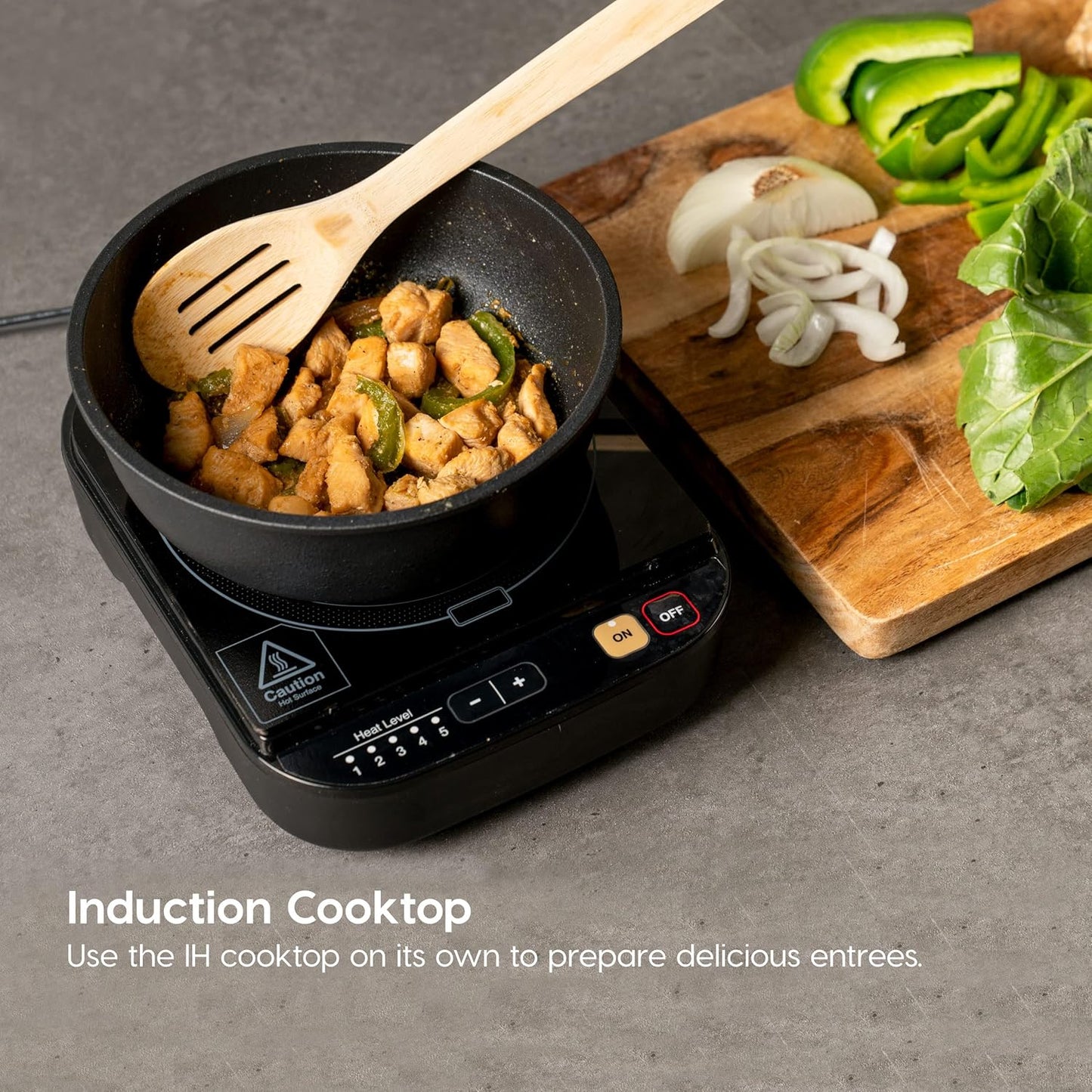 2-in-1 Rice Cooker and Induction Cooktop Burner, 3-Cup (Uncooked) / 6-Cup (Cooked) and Warmer, Portable and Compact IH Cooktop with Calorie Counter and Timer, 7 Cooking Modes