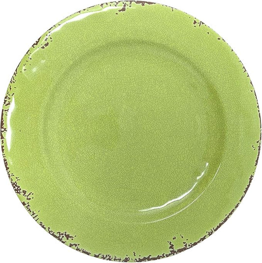 Gianna's Home 12 Piece Rustic Farmhouse Melamine Dinnerware Set, Service for 4 (Green)