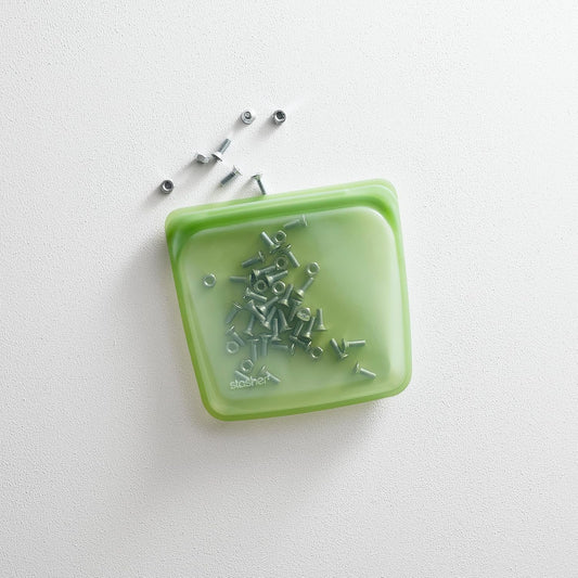 Stasher Premium Silicone Reusable Food Storage Sandwich Bag, Green, Microwave, Sous Vide, Dishwasher, Oven and Freezer Safe, BPA Free, Leak-free, Eco-friendly, 28 Oz