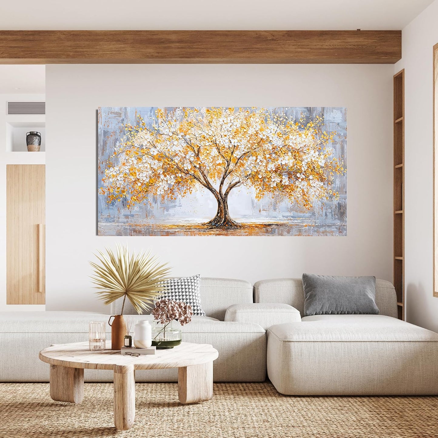 TAIJXAGSG Large Canvas Wall Art Decor Tree Wall Art Pictures For Living Room Art Work For Wall Decor Modern Botanical Wall Art Prints Golden Tree of Life Wall Art Decor Bedroom Office Decor 29"X 58"