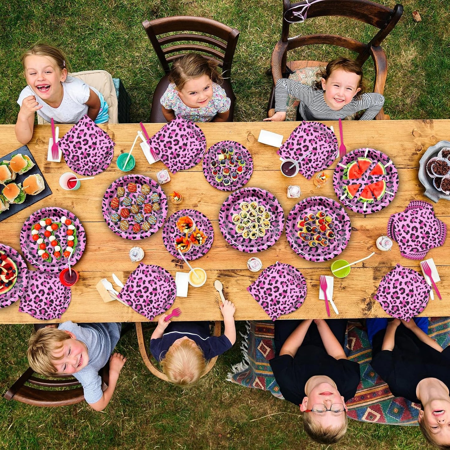 100 Pcs Pink Leopard Print Party Tableware Set – Disposable Animal Print Plates, Napkins, and Forks for Wild Birthday Parties, Safari Themes, and Glam Celebrations – Serves 25