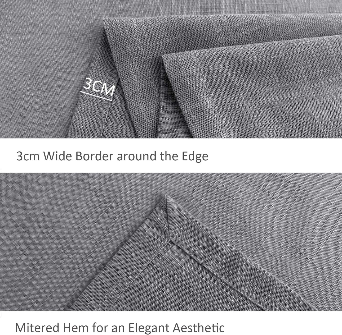 maxmill Lux Faux Linen Tablecloth with Slubby Texture Wrinkle Free Anti-Shrink Soft Table Cloth for Kitchen Dining Tabletop for Outdoor and Indoor Use Rectangle 60 x 84 Inch Neutral Gray