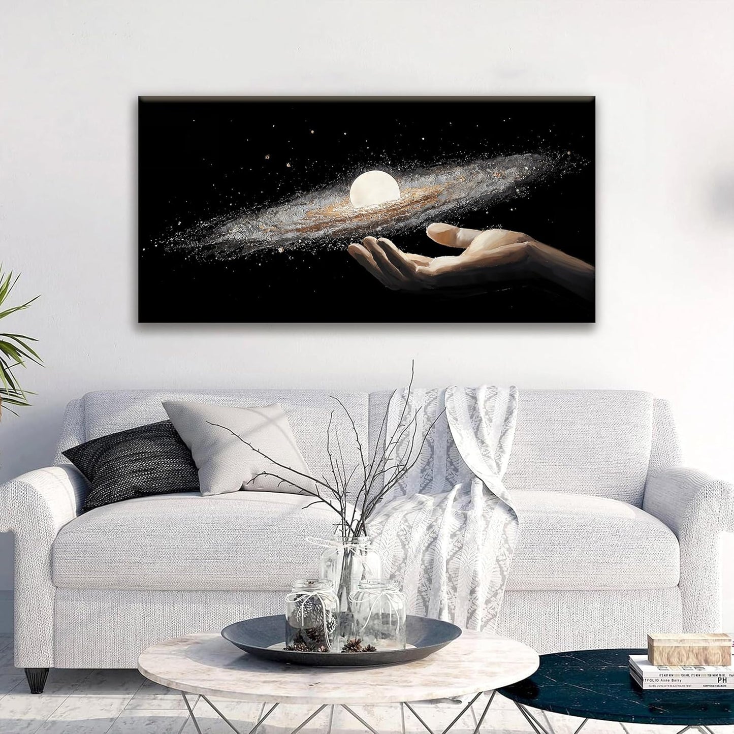 Modern Science Fiction Wall Art The Universe In Hand Abstract Art Wall Decor Canvas Wall Art For Bedroom Living Room Apartment Office Bathroom 20x40 Inch Home Wall Decor