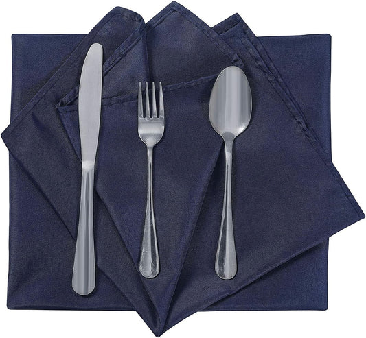 Bailarina Cloth Napkins Set of 80,17x17 inches Dinner Napkins Cloth Washable,Polyester Square Table Cloth Napkin Bulk with Hemmed Edges Ideal for Banquets, Parties and Weddings-Navy Blue