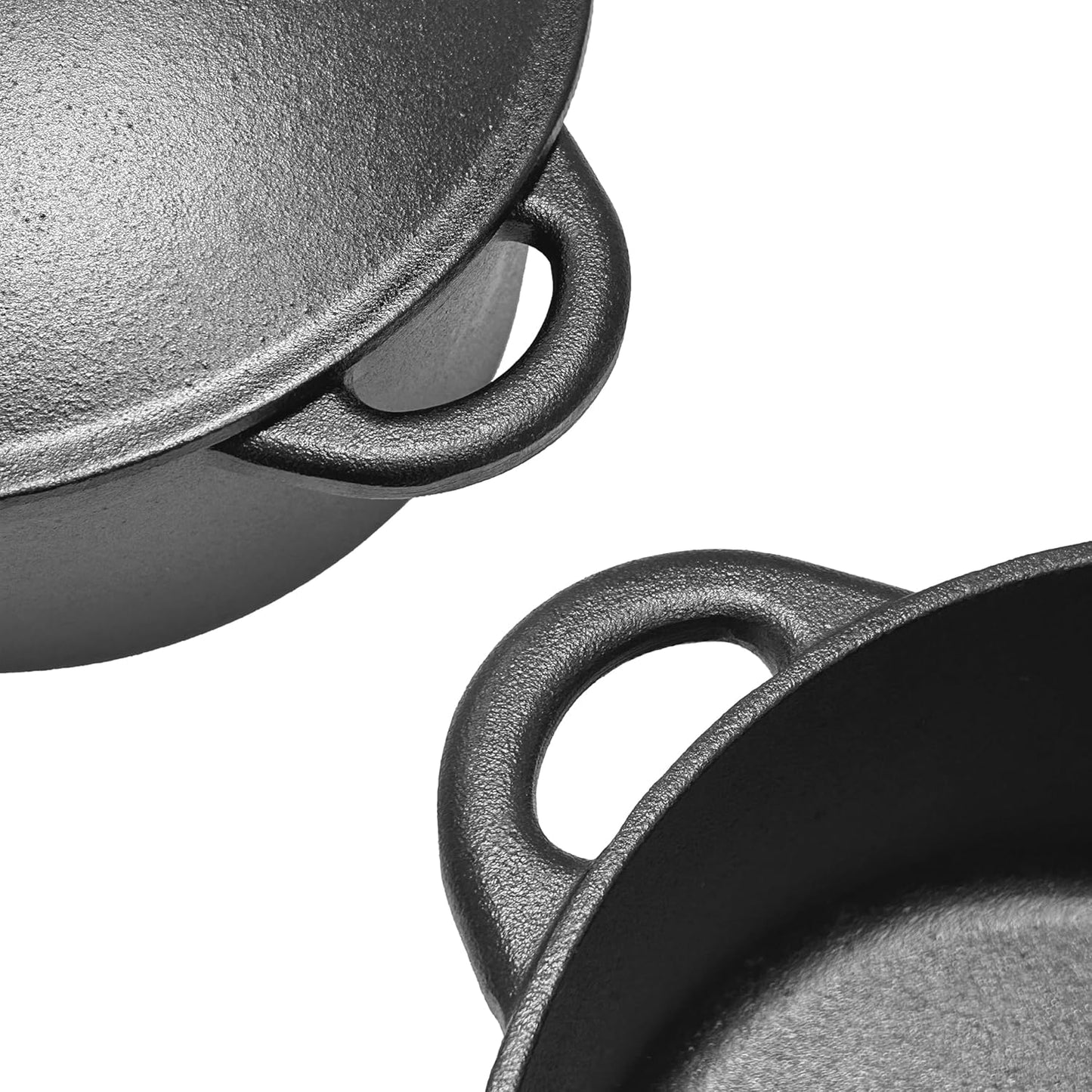 Cuisiland 5 Quart Pre-Seasoned Cast Iron Dutch Oven with Dome Lid & Dual Handles, Heavy-Duty, Oven Safe, Perfect for Baking Bread, Cooking Soup, Frying – Ideal for Indoor/Outdoor Use, Camping, BBQ & Fire Pit Cooking