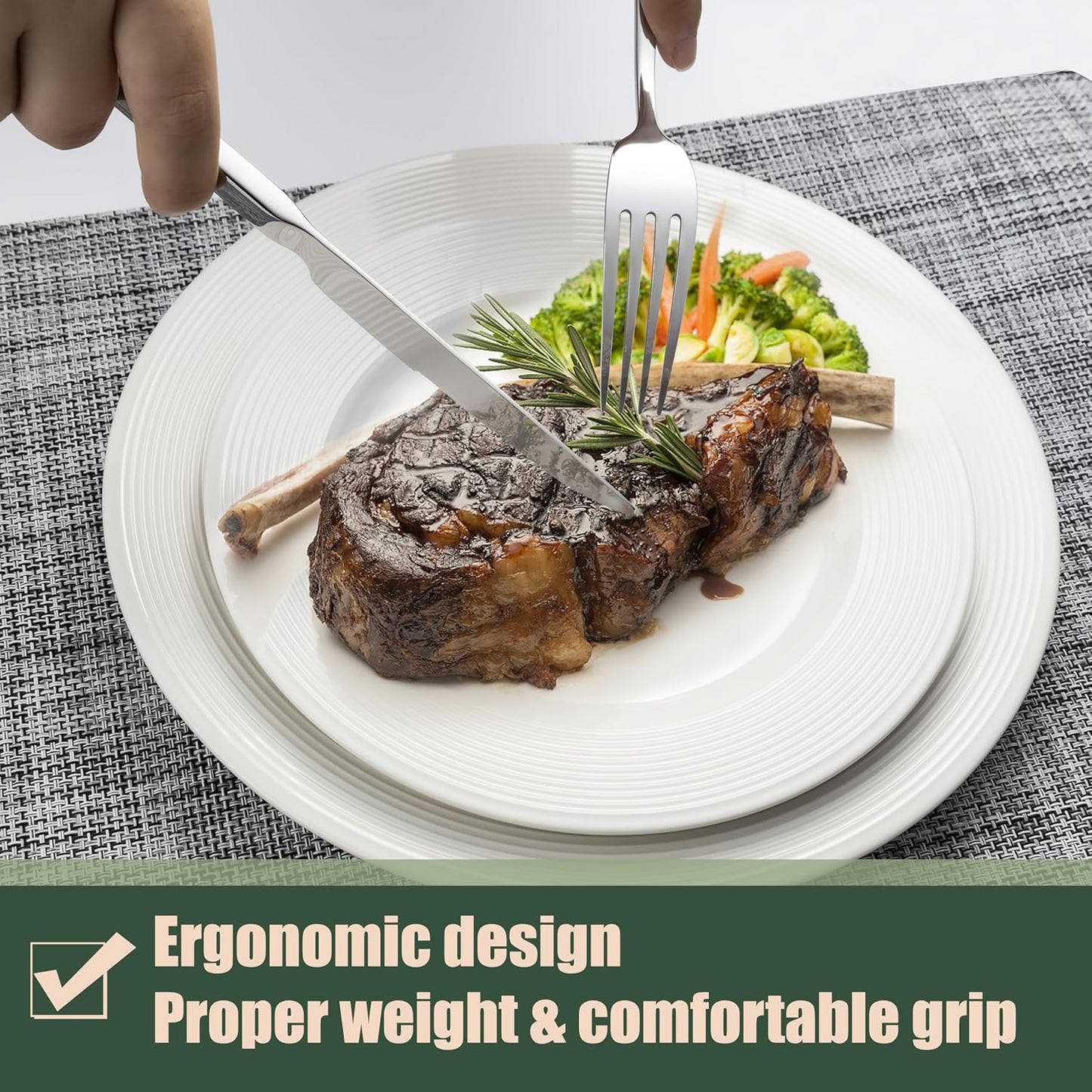 40-Piece Silverware Set Service for 8, Stainless Steel Cutlery Set, Mirror Polished Flatware Set, Kitchen Eating Tableware Set, Include Fork Knife Spoon, Dishwasher Safe