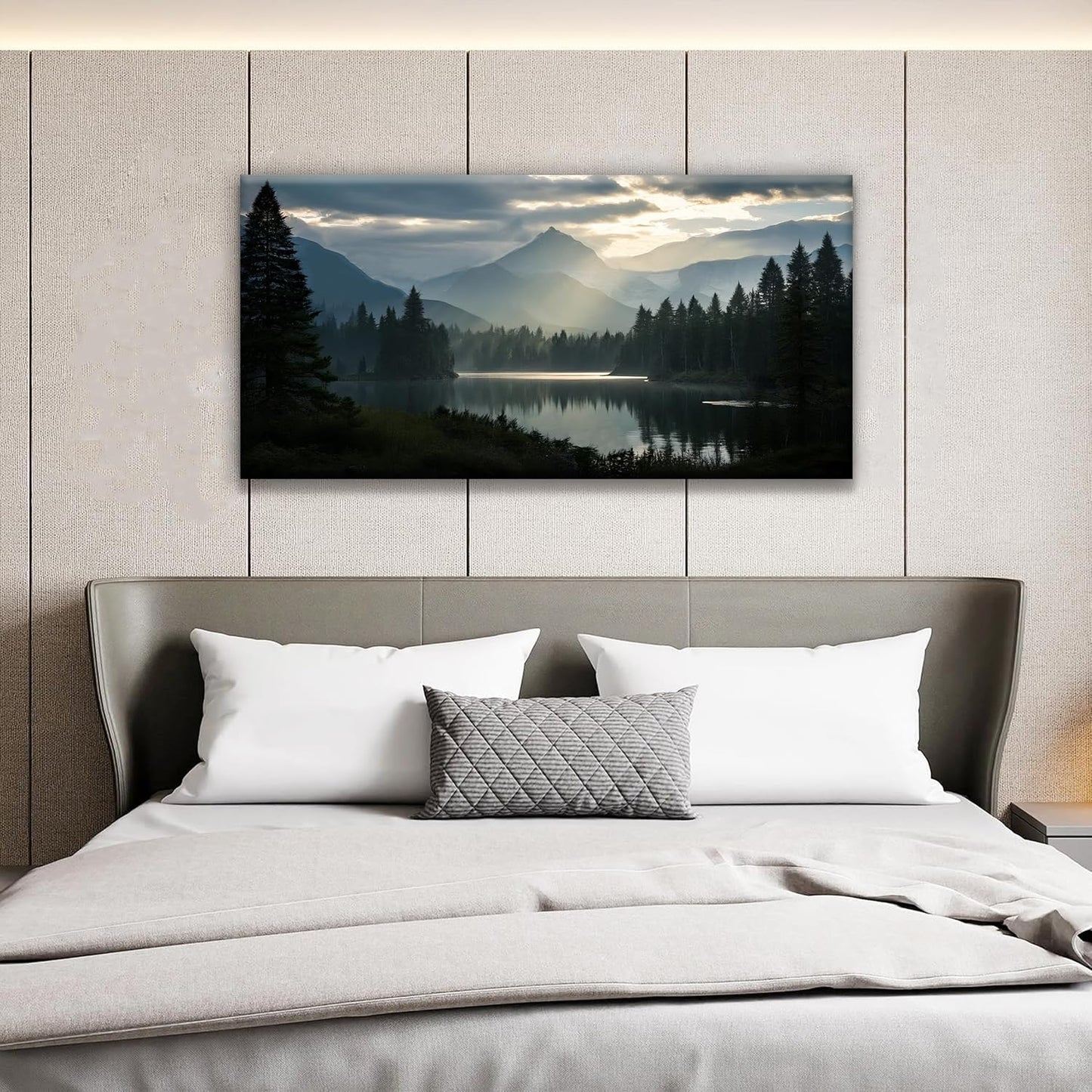 Canvas Art Wall Decor For Living Room Wall Art For Bedroom Modern Office Wall Decorations Forest River Landscape Paintings Pictures Artwork Aesthetic 20x40 In