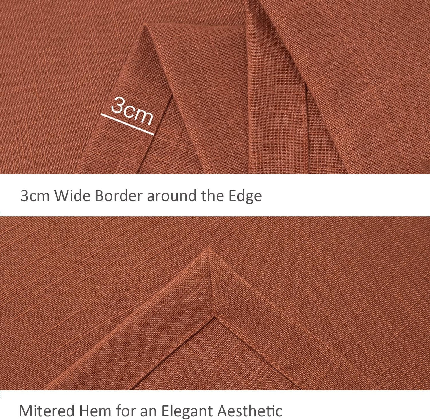 maxmill Lux Faux Linen Tablecloth with Slubby Yarn Textured Weaves Wrinkle Resistant Anti-Shrink Soft Fall Table Cloth for Dining Room Harvest Thanksgiving Decorations Rectangle 60 x 120 Inch Rust