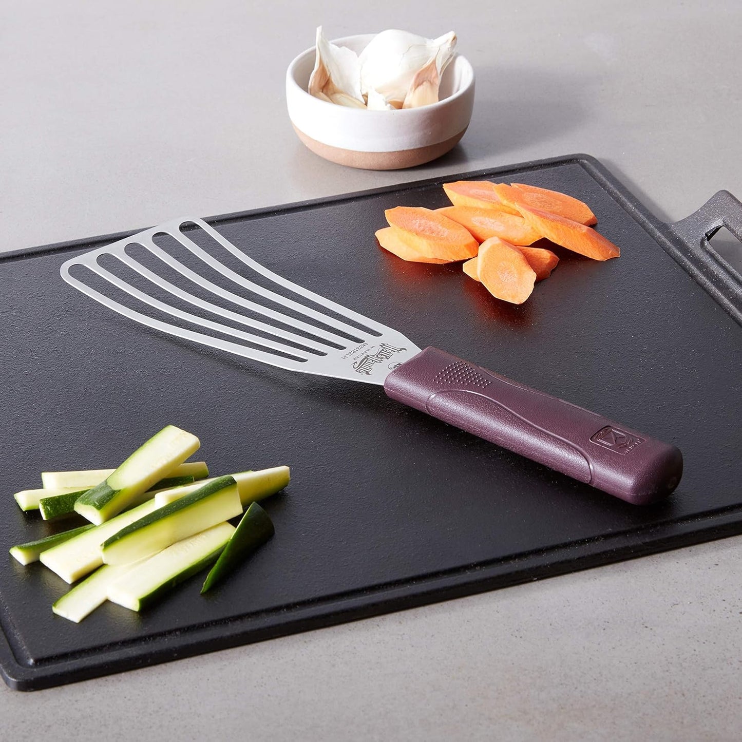 Mercer Culinary Hell's Handle, Fish Turner/Spatula, Left Handed, 3 Inch x 6 Inch