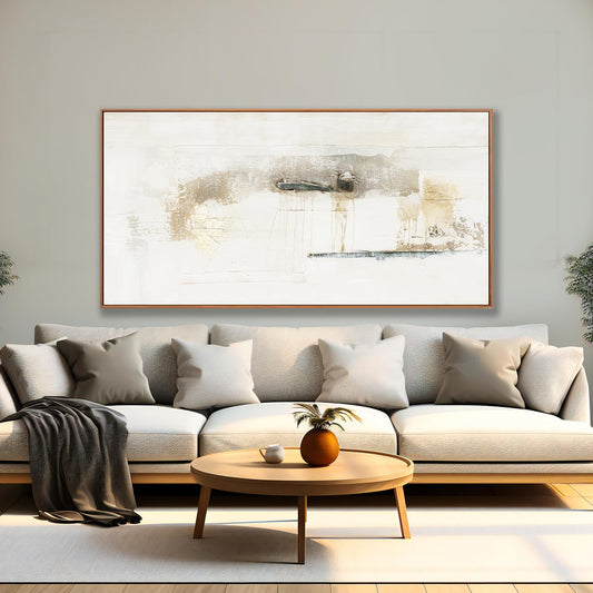 Framed Abstract Canvas Wall Art - Modern Decor, Maximalist & Minimalist Multicolor Graffiti Artwork for Living Room, Bedroom, Kitchen & Office - Ready to Hang - 24x48 Inch