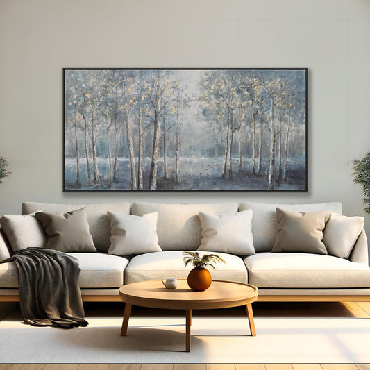 Wall Art Decor Large Maximalist Home Decor Wall Art Canvas Prints Framed Pictures Dark color system Forest Landscape Paintings for Room Wall Bedroom Office Decor 29"×58"