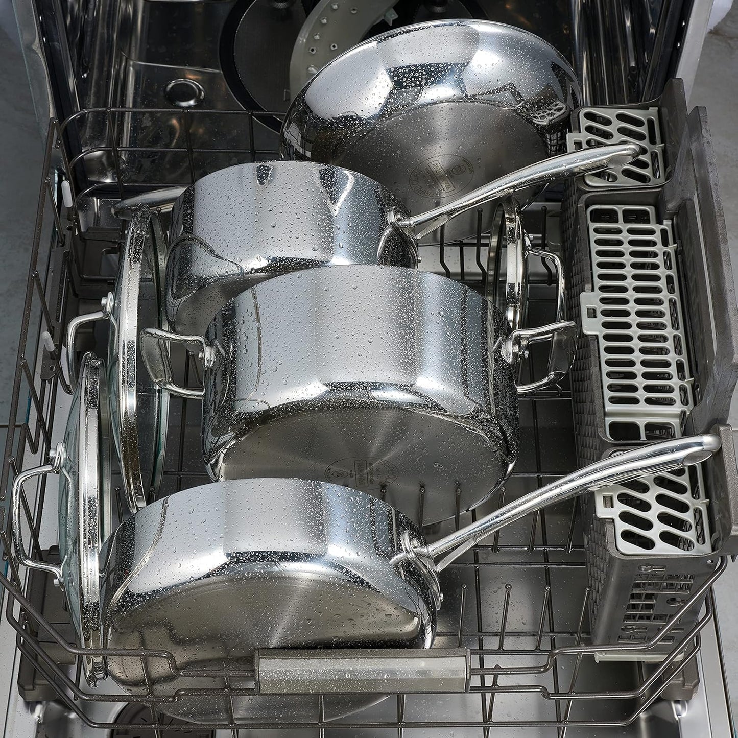 Tramontina Tri-Ply Clad Stainless Steel 4-Quart Sauce Pan with Glass Lid, Induction-Ready, Dishwasher-Safe, NSF-Certified