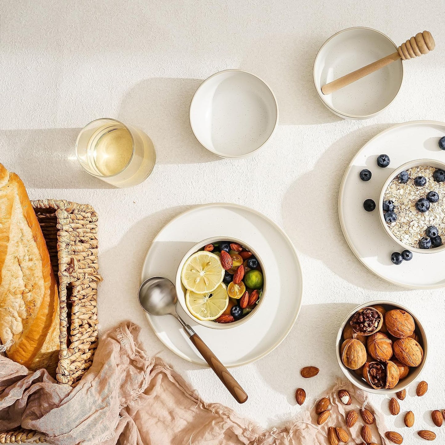 S&Q'S CERAMICS Ceramic Small Bowls for Kitchen, Set of 6, 9 ounces Small Ceramic Bowls for Condiments, Dipping, Side Dishes (Glazed Matte Off-White)…