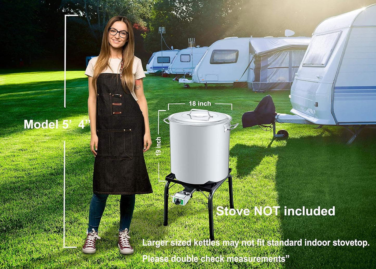 CONCORD Stainless Steel Stock Pot w/Steamer Basket. Cookware great for boiling and steaming (80 Quart)