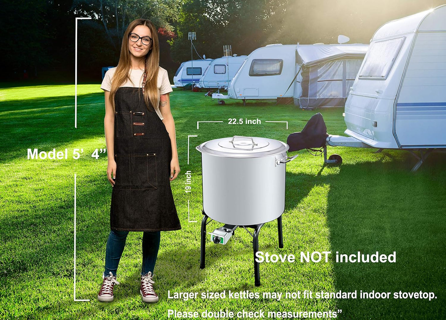 CONCORD Stainless Steel Stock Pot w/Steamer Basket. Cookware great for boiling and steaming (120 Quart)