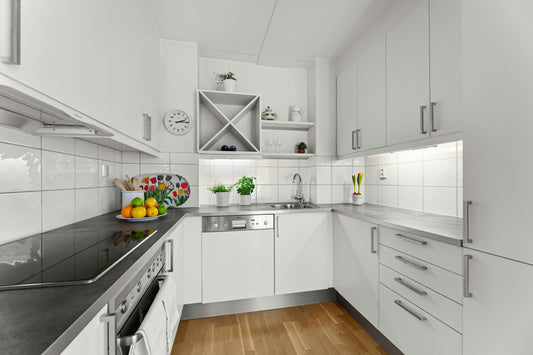 small apartment kitchen layout optimized for space-saving organization