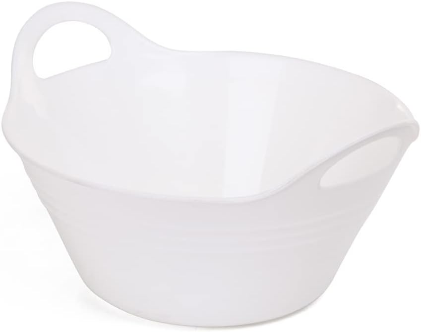Mintra Home Plastic Bowls with Handles (970ml Small 3pk, White)