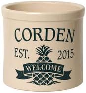 RAINBEAM Rustic Pineapple 2 Gallon Personalized Pineapple Ceramic Food Storage Container
