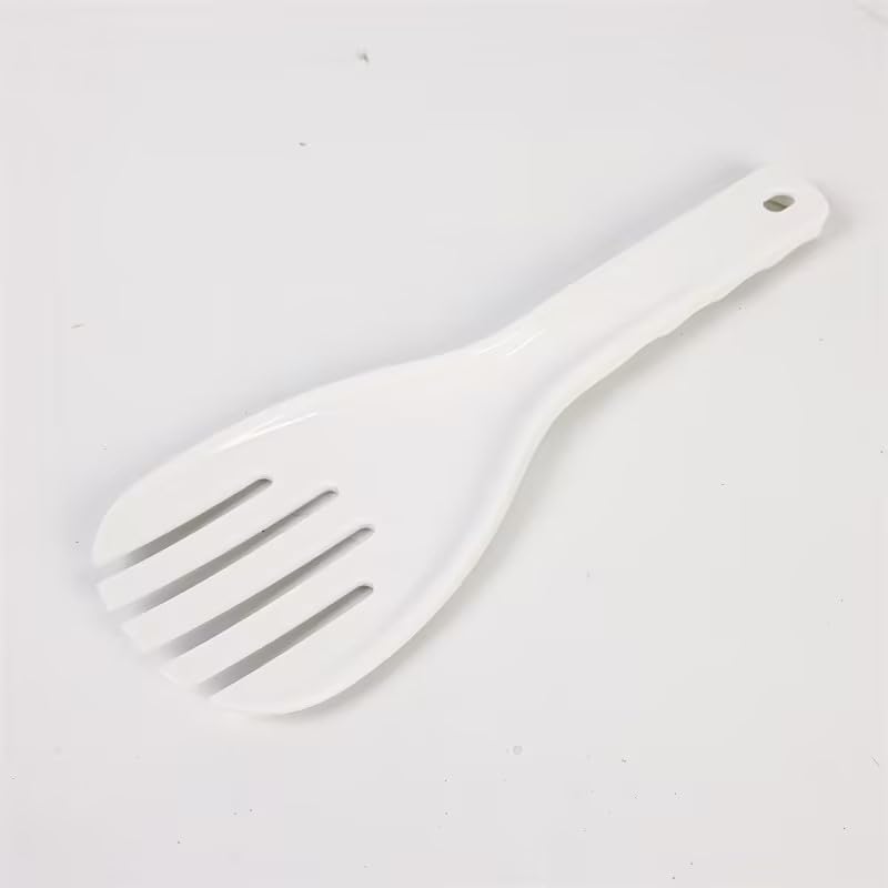 1 Pc White Jumbo Large Plastic Rice Paddle Spatula Scoop Fork-Like, Serving Spoons，Rice and Potato Servers, 10.63" (27 cm) Long