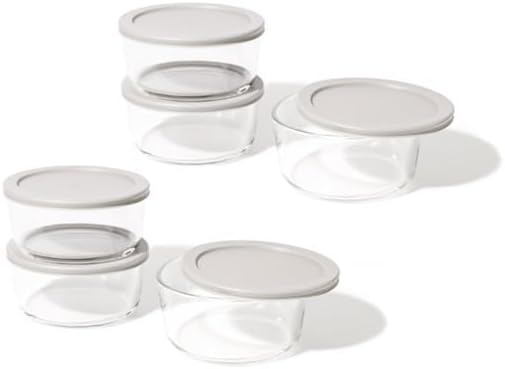 DURA LIVING 12-Piece Glass Food Storage Containers Set (6 Containers + 6 BPA-Free Lids) | 4-Cup, Leakproof | Microwave, Freezer, Oven & Dishwasher Safe | Ideal for Meal Prep & Pantry Organization