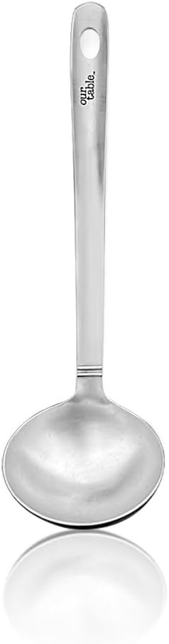 Stainless Steel Kitchen Ladle, Heavy Duty One-Piece Construction Cooking Ladle, Punch Soup and Stew Serving Ladles Scoop