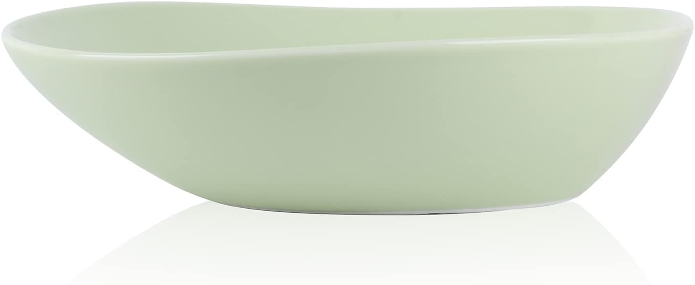 Stone Lain Porposed value Delilah 8-inch Bowl 6-Piece Dish Set, Porcelain, Lime Green