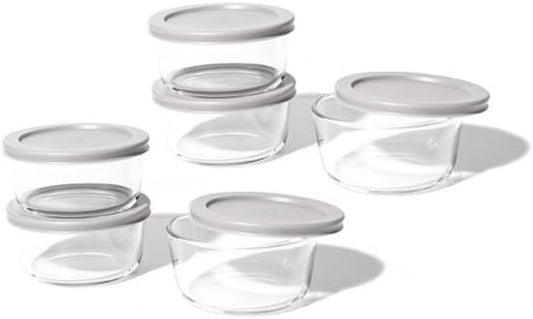 DURA LIVING 12-Piece Glass Food Storage Containers Set (6 Containers + 6 BPA-Free Lids) | 2-Cup, Leakproof | Microwave, Freezer, Oven & Dishwasher Safe | Ideal for Meal Prep & Pantry Organization