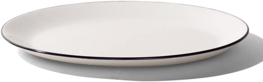 Made In Cookware - Serving Platter - White With Black Rim - Porcelain - Crafted in England