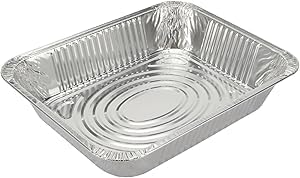 INFINITY EL Disposable Aluminum Foil Pan 25 Pack | Half Shallow 12.5" x 10" x 1.5" Deep Disposable Baking Pan | Heavy Duty Aluminum Pan for Roasting Turkey, Lasagna, Thanksgiving, Christmas & Parties