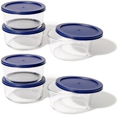 DURA LIVING 12-Piece Glass Food Storage Containers Set (6 Containers + 6 BPA-Free Lids) | 4-Cup, Leakproof | Microwave, Freezer, Oven & Dishwasher Safe | Ideal for Meal Prep & Pantry Organization