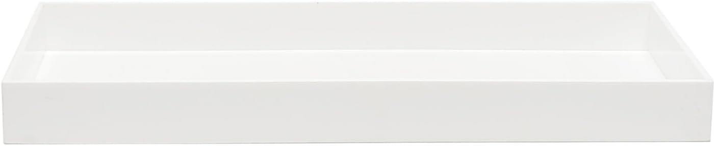 ROYALITA Acrylic Tray Bathroom Tray for Countertop, Guest Towel Holder Tray for Napkin Perfume Jewelry Makeup, Vanity Trays for Soap Dispenser, Aromatherapy, Cup & Candle, White