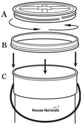 House Naturals 5 Gallon Plastic Yellow Food Grade Made in USA Bucket Pail with Double Gasket Screw on Lid (Pack of 3) (Yellow and White lids)