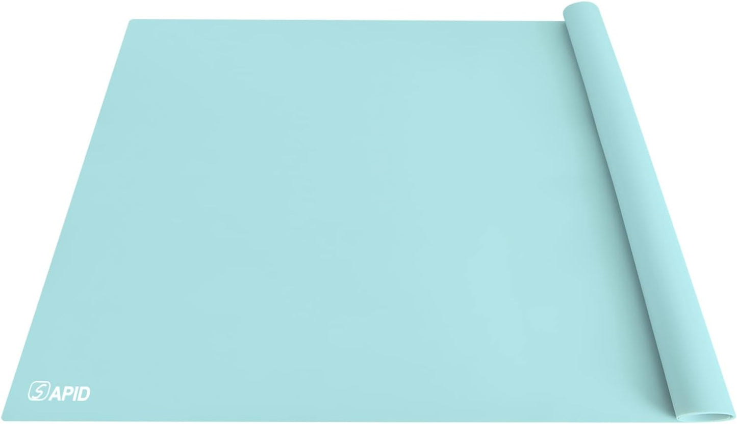 Extra Large Silicone Mat 36" x 24" Place Mats, Heat Resistant Mat for Kitchen Countertop Protector, Thick Placemats Washable Silicone Mats for Kitchen Counter Mat Dining Table Mat, Mint Green, Sapid