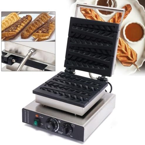4 Grids Waffle Machine, 1750W Commercial Kitchen Non-Stick Pans Electric French Muffin Irons Stainless Steel Hot Dog Corn Maker and Stick Maker 50-300 Double-Sided Heating