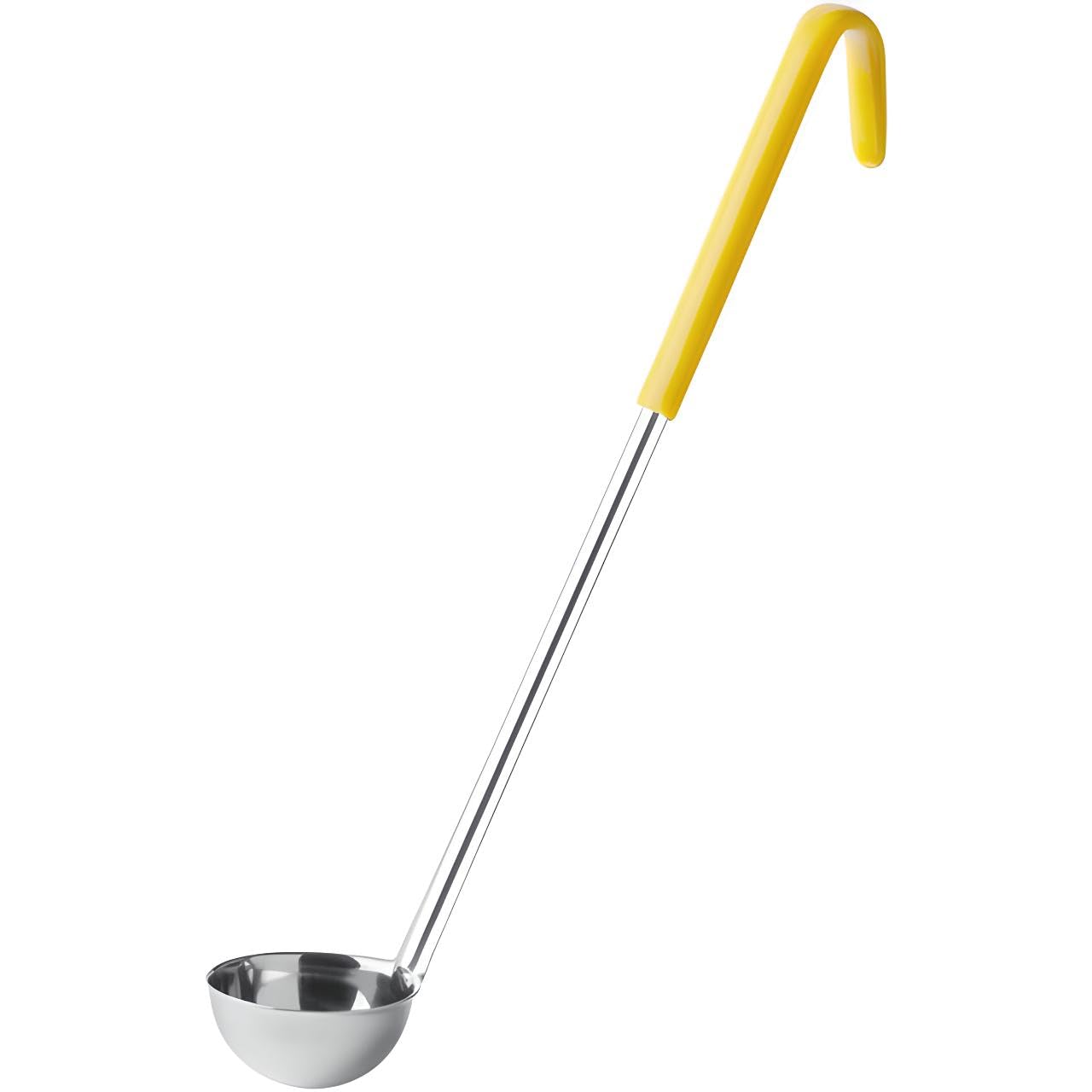 OCS Parts Professional Series Stainless Steel Culinary Ladle | 1 Ounce | Heat Resistant PVC Handle, Dishwasher Safe 12-Inch Soup Ladle for Home and Commercial Kitchens