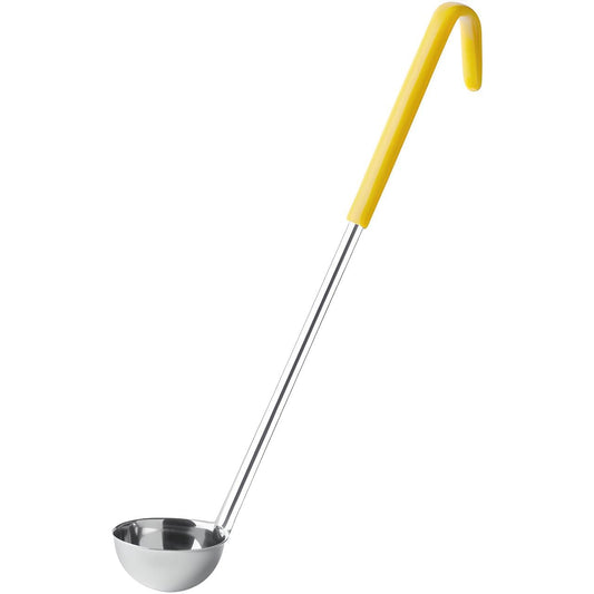 OCS Parts Professional Series Stainless Steel Culinary Ladle | 1 Ounce | Heat Resistant PVC Handle, Dishwasher Safe 12-Inch Soup Ladle for Home and Commercial Kitchens