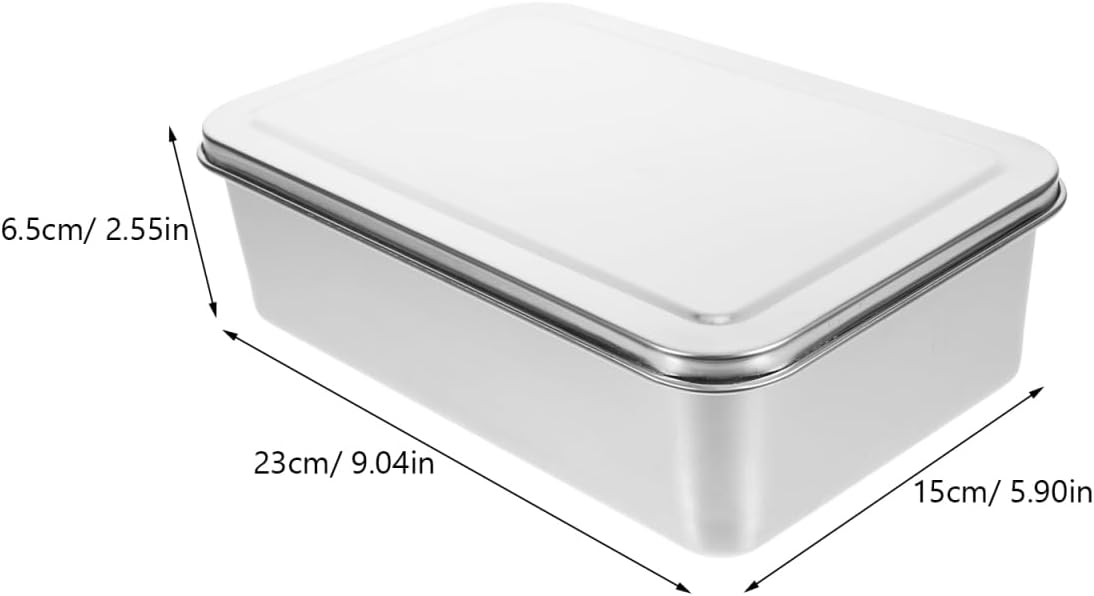 Kichvoe Loaf Pan For Baking Bread - Stainless Steel Loaf Pan With Lid -Non-Stick Toast Mold Rectangle Cake Molds Metal Bakeware For Homemade Meatloaf, Cakes, Brownies, 9.05 X 5.90 X 2.55 Inch