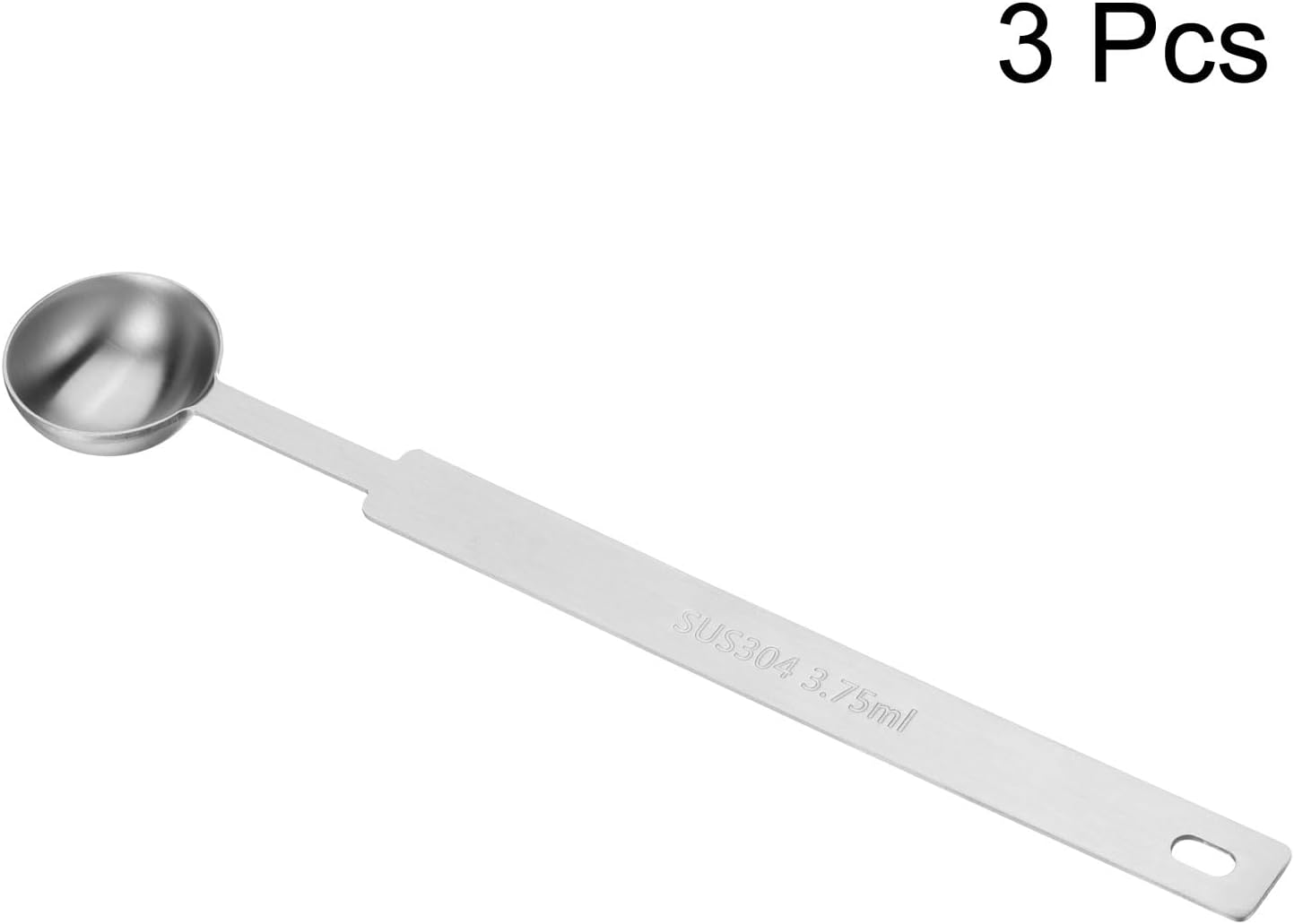 HARFINGTON 3pcs Single Measuring Spoon 3/4tsp (1/4tbsp, 3.75ml) Teaspoon/Tablespoon 430 Stainless Steel Single Tiny Square Bowl Measuring Spoon Long Handle Measure Scoop