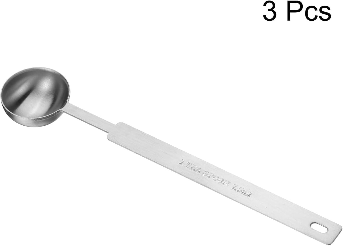 HARFINGTON 3pcs Single Measuring Spoon 1.5tsp (1/2tbsp, 7.5ml) Teaspoon/Tablespoon 430 Stainless Steel Single Tiny Square Bowl Measuring Spoon Long Handle Measure Scoop