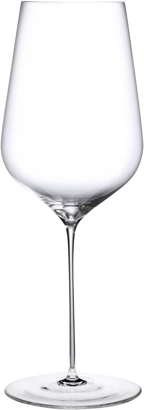 NUDE Red Wine Glass, Stem Zero Trio – Crystal Long Stem Wine Glass for Medium to Full Bodied Red Wines, Generous Bowl with Tapered Sides, Lead-Free, Dishwasher Safe, 17.25 oz